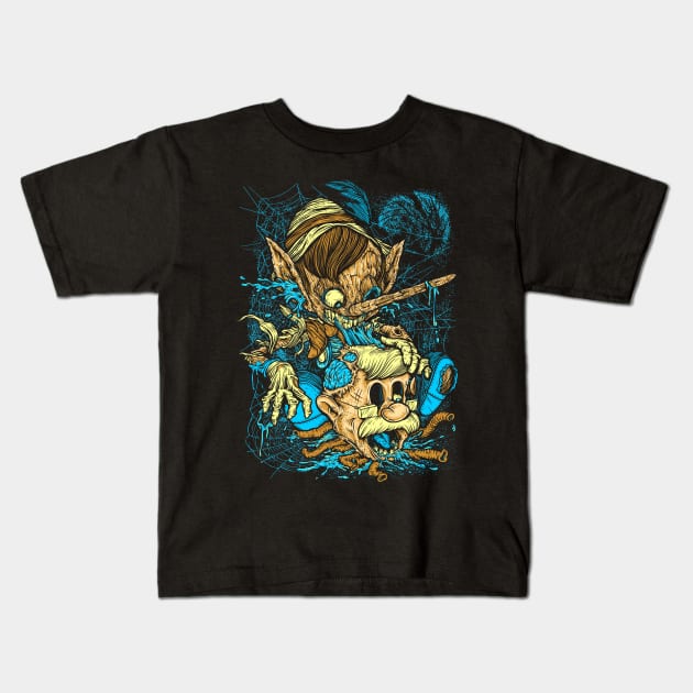 Pinocchio's Revenge Kids T-Shirt by KawaiiDread